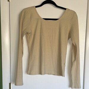 NYTT Cream Ribbed Long Sleeve Top